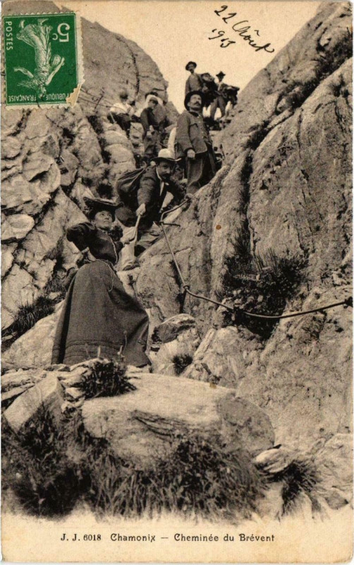 Carte postale ancienne Chamonix - Cheminée du Brevent