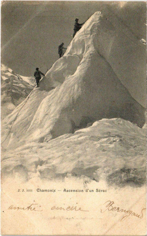 Carte postale ancienne Chamonix - Ascension d'un Serac