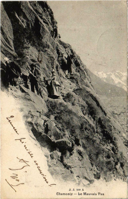 Carte postale ancienne Chamonix - Le Mauvais Pas