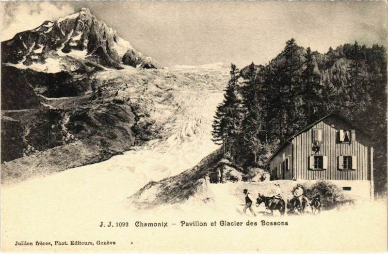 Carte postale ancienne Chamonix - Pavillon et Glacier des Bossons