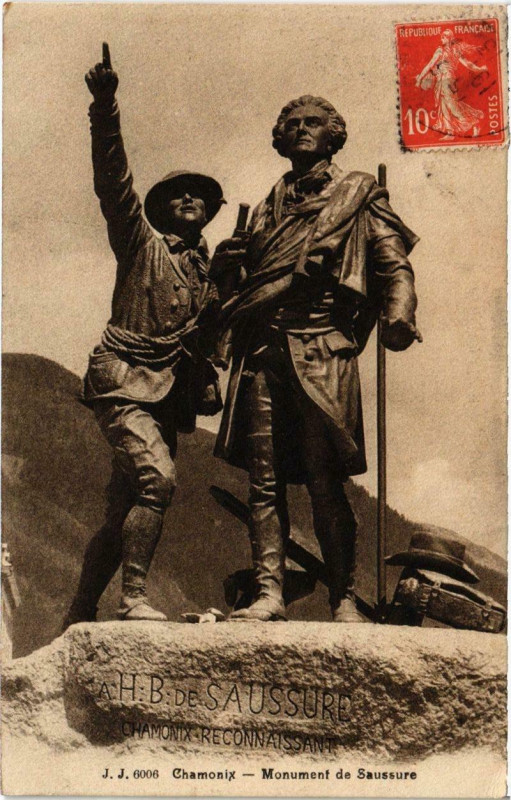 Carte postale ancienne Chamonix - Monument de Saussure