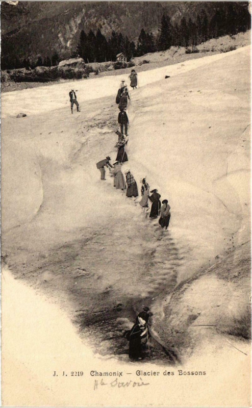 Carte postale ancienne Chamonix - Glacier des Bossons