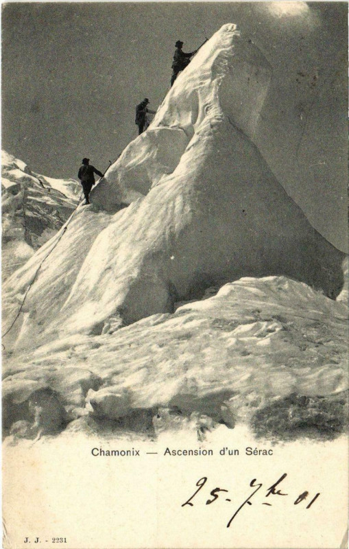 Carte postale ancienne Chamonix - Ascension d'un Serac