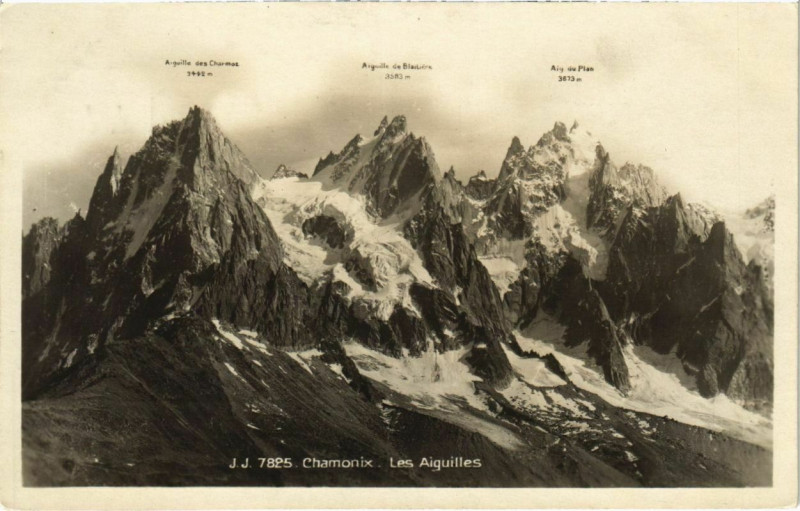 Carte postale ancienne Chamonix - Les AIGUILLEs
