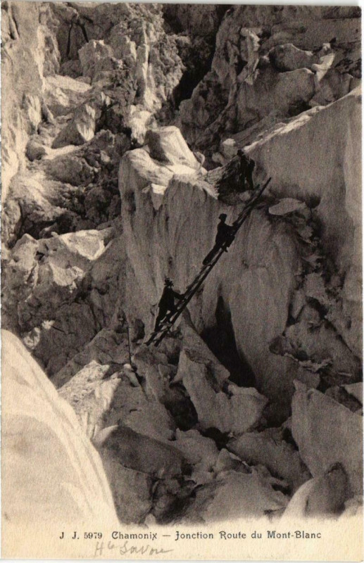 Carte postale ancienne Chamonix - Jonciton Route du Mont-Blanc