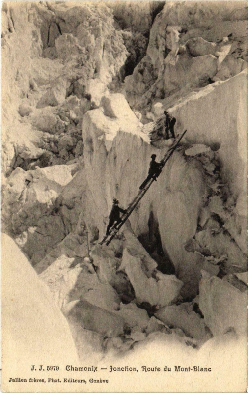 Carte postale ancienne Chamonix - Jonction Route du Mont-Blanc