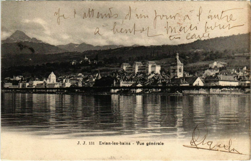 Carte postale ancienne Evian-les-Bains - Vue générale à Évian-les-Bains