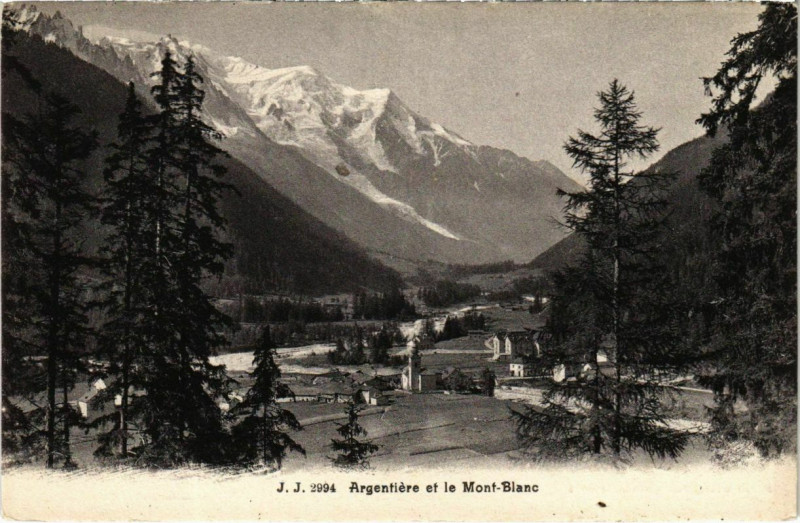 Carte postale ancienne Argentiere et le Mont-Blanc