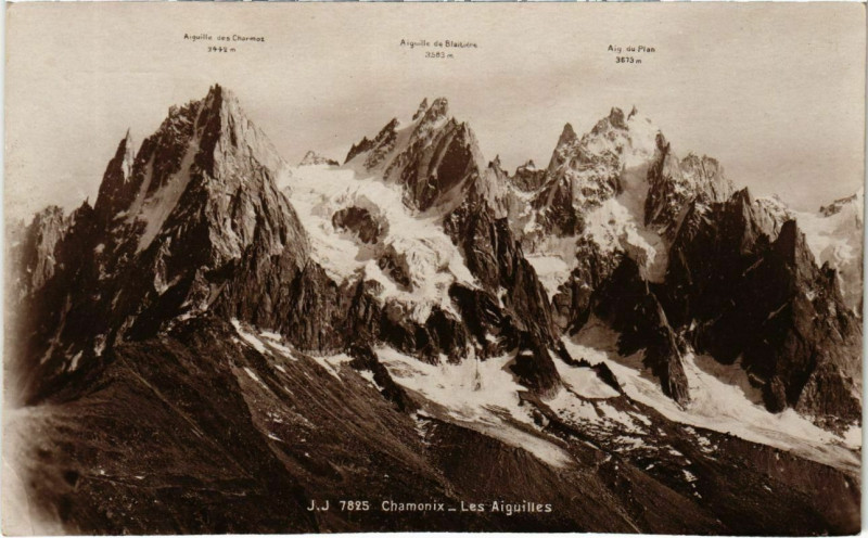 Carte postale ancienne Chamonix - Les AIGUILLEs