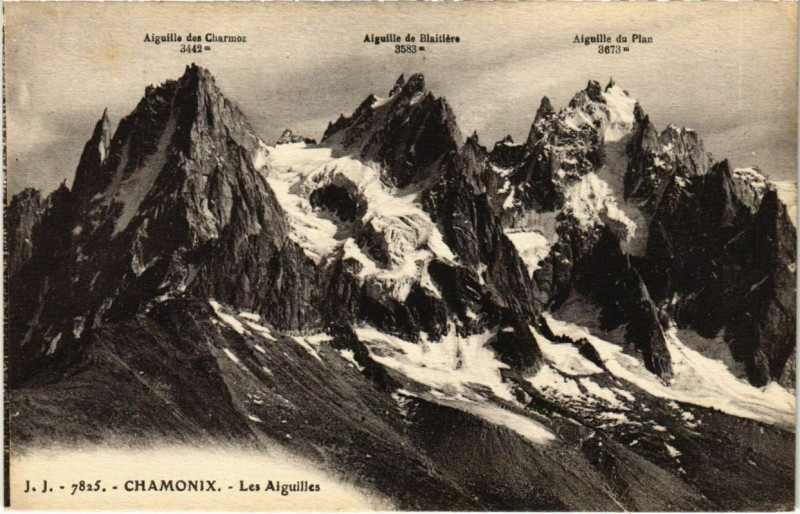 Carte postale ancienne Chamonix - Les AIGUILLEs