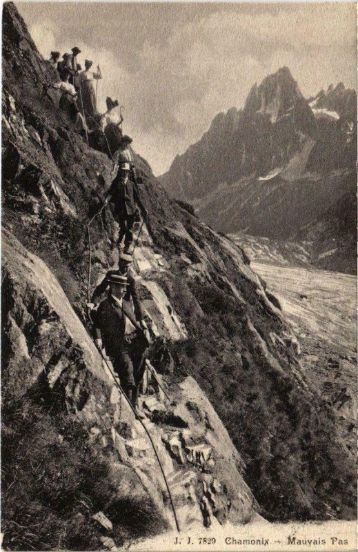Carte postale ancienne Chamonix - Mauvais Pas