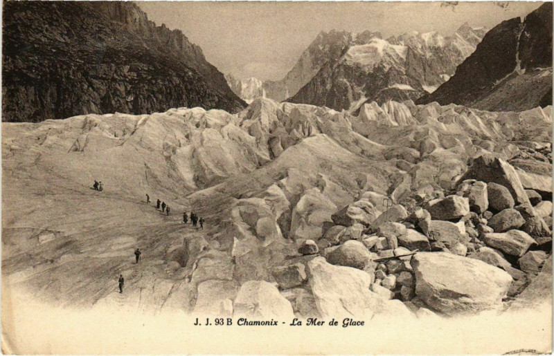 Carte postale ancienne Chamonix - La Mer de glace