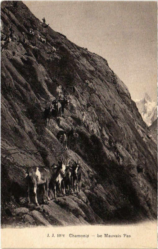 Carte postale ancienne Chamonix - Le Mauvais Pas