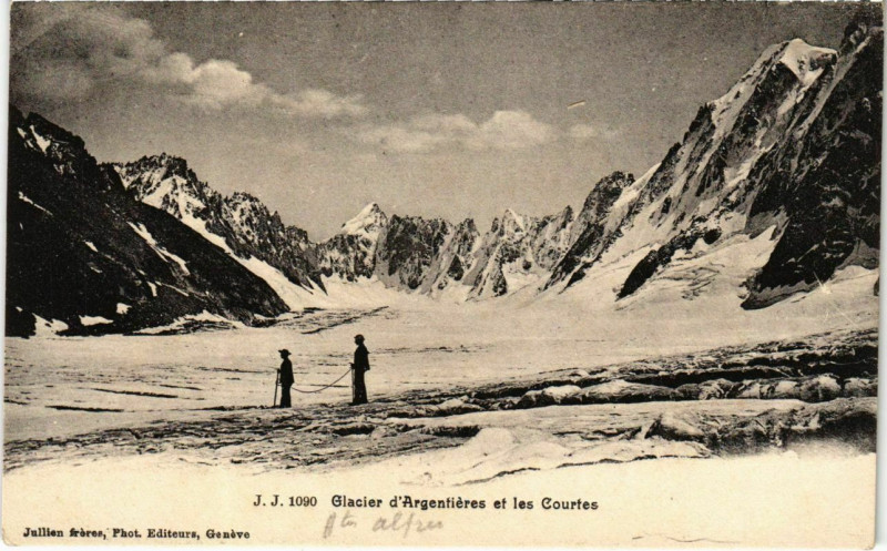 Carte postale ancienne Glacier d'Argentieres et les Courtes