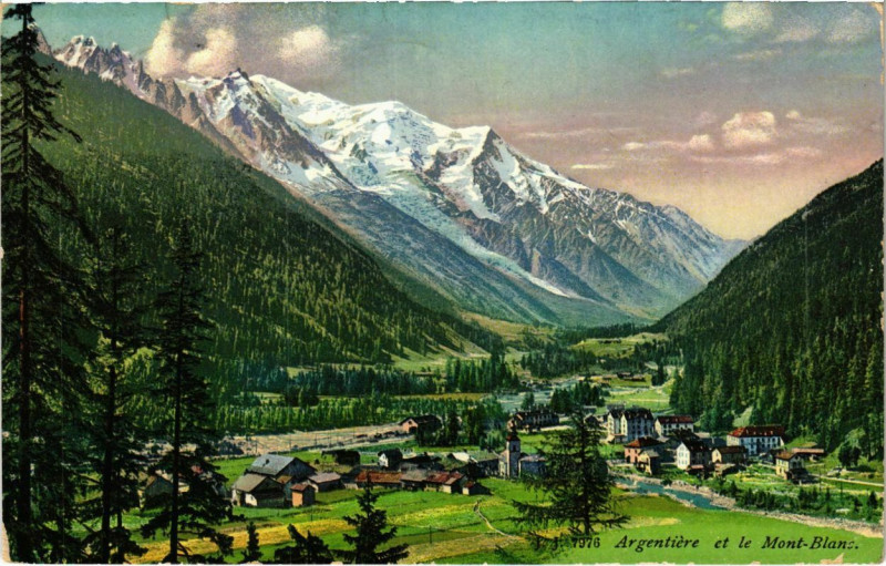 Carte postale ancienne Argentiere et le Mont-Blanc