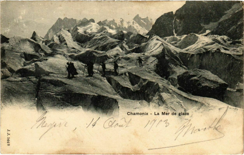 Carte postale ancienne Chamonix - La Mer de glace