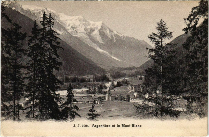 Carte postale ancienne Argentiere et le Mont-Blanc