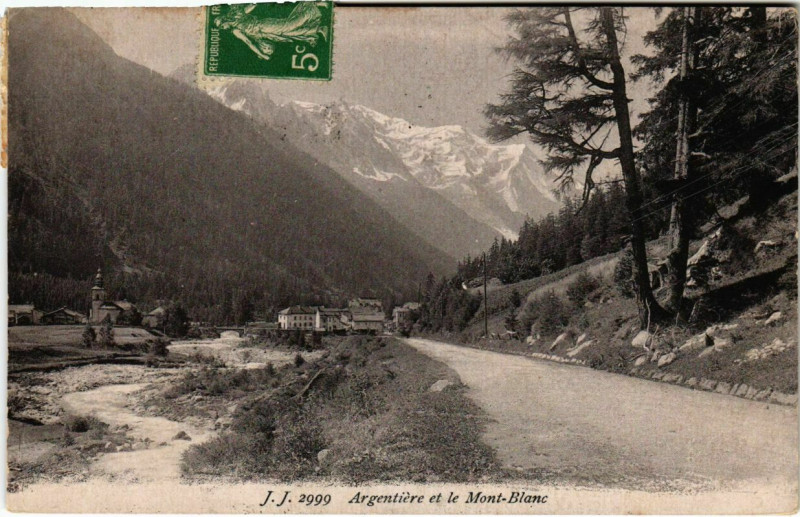 Carte postale ancienne Argentiere et le Mont-Blanc