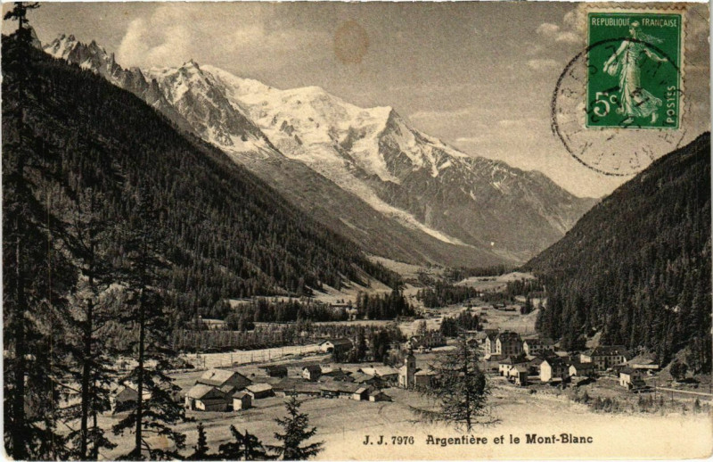 Carte postale ancienne Argentiere et le Mont-Blanc