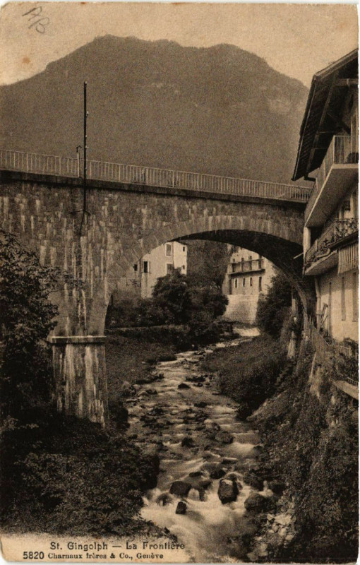 Carte postale ancienne Saint-Gingolph - La Frontiere à Saint-Gingolph