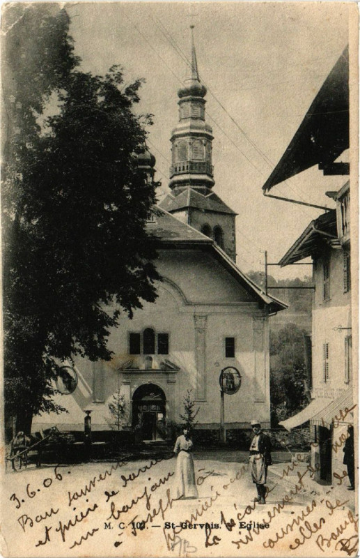 Carte postale ancienne Saint-Gervais - L' Eglise