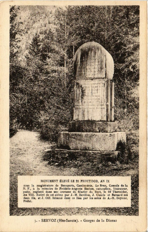 Carte postale ancienne Servoz - Gorges de la Diosaz à Servoz