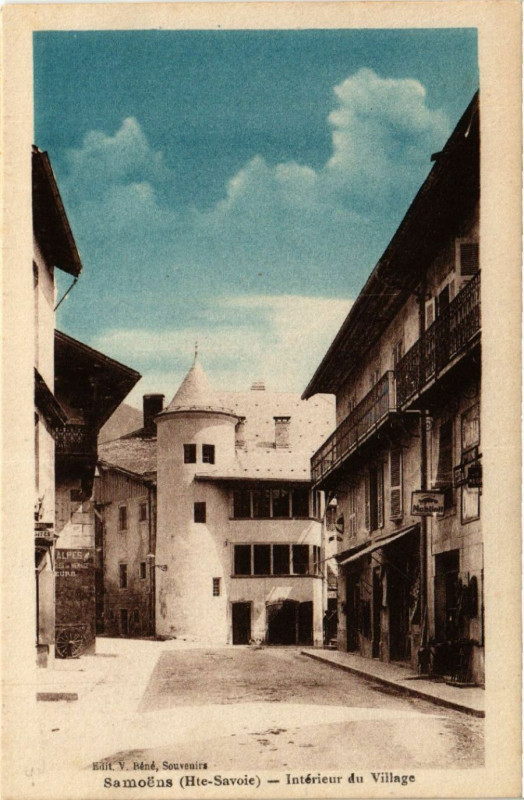 Carte postale ancienne Samoens - Interiaur du Village à Samoëns
