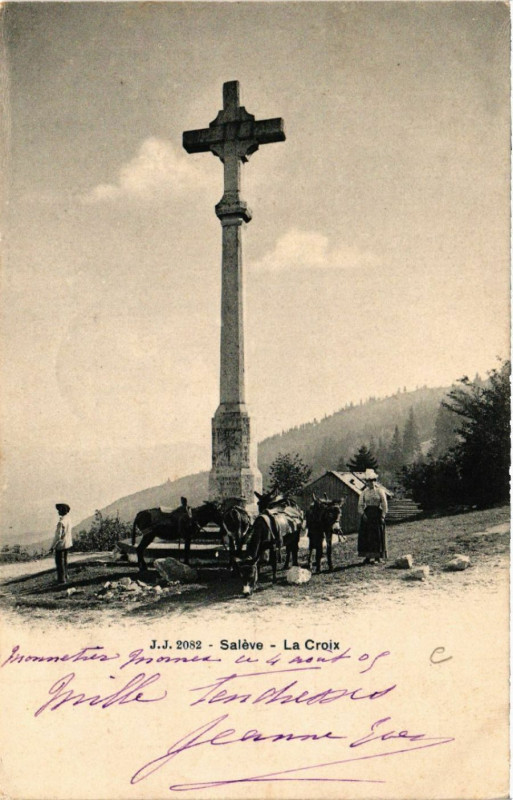 Carte postale ancienne Saleve - La Croix