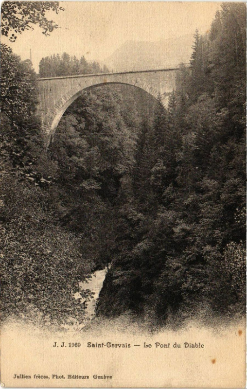 Carte postale ancienne Saint-Gervais - Les Pont du Diable