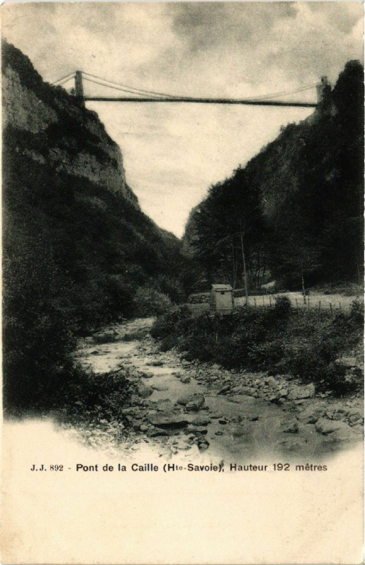 Carte postale ancienne Pont de la Caille Hauteur 192 metres