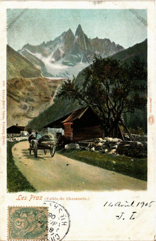 Carte postale ancienne Les Praz (Vallée de Chamonix)