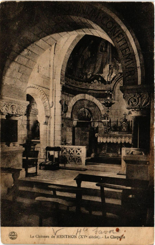 Carte postale ancienne Le Chateau de Menthon (Xv siecle) - La Chapelle