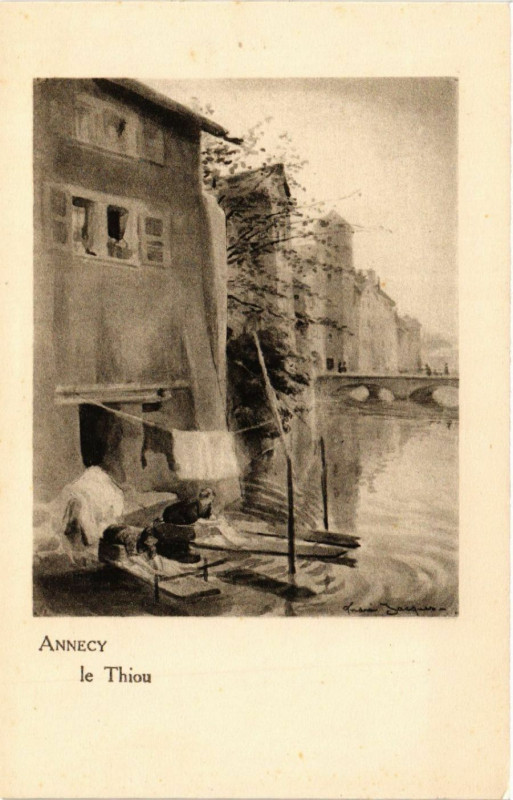 Carte postale ancienne Annecy le Thiou à Annecy