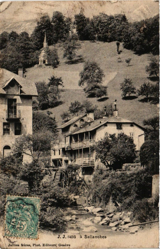 Carte postale ancienne A Sallanches à Sallanches
