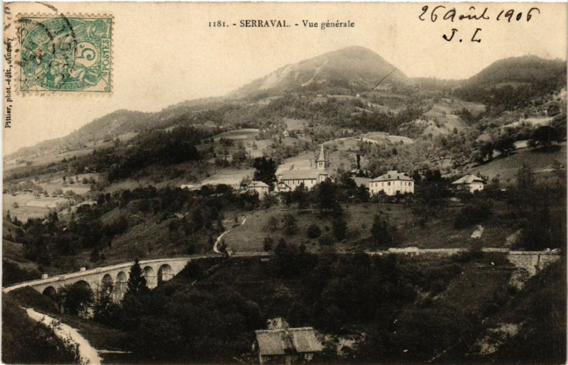 Carte postale ancienne Serraval - Vue générale à Serraval