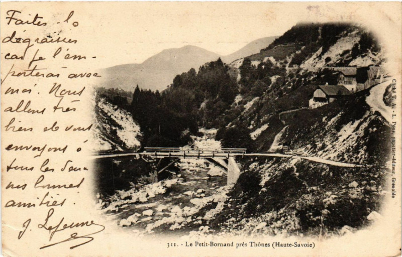 Carte postale ancienne Le Petit-Bornand pres Thones à Thônes