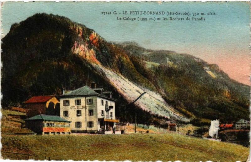 Carte postale ancienne Le Petit-Bornand 750 m d'alt - Le Cologe (1399 m)