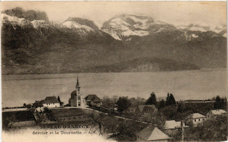 Carte postale ancienne Lac d'Annecy - Sevrier et la Tounette à Sevrier