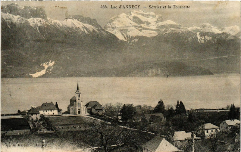 Carte postale ancienne Lac d'Annecy - Sevrier et la Tounette à Sevrier