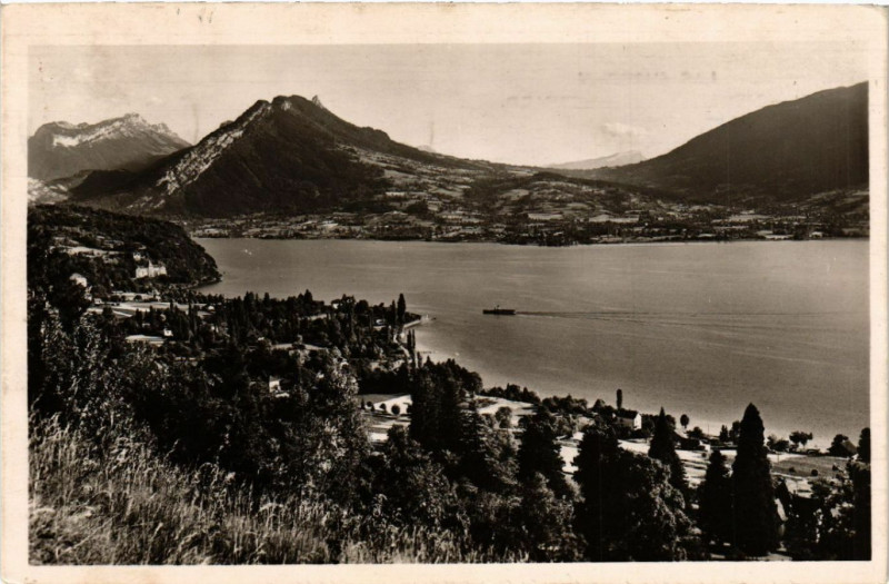 Carte postale ancienne Lac d'Annecy - Menthon - St-Bernard - Col de Leschaux à Leschaux