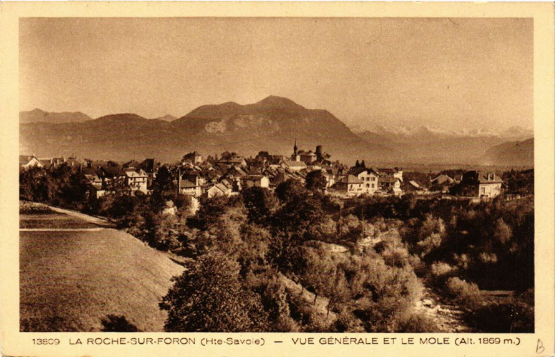 Carte postale ancienne La Roche-sur-Foron - Vue générale et le Mole à La Roche-sur-Foron