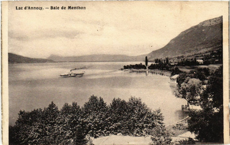 Carte postale ancienne Lac d'Annecy - Bale de Menthon à Annecy