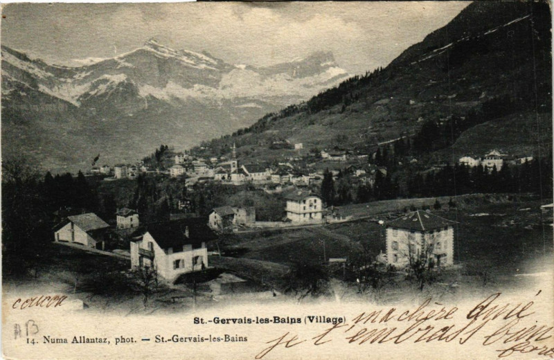 Carte postale ancienne Saint-Gervais-les-Bains (Village) à Saint-Gervais-les-Bains