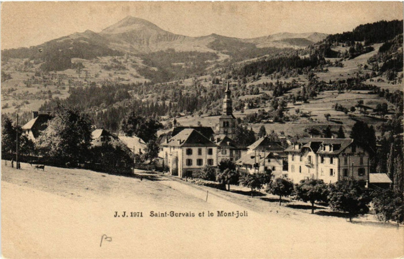 Carte postale ancienne Saint-Gervais et le Mont Joli