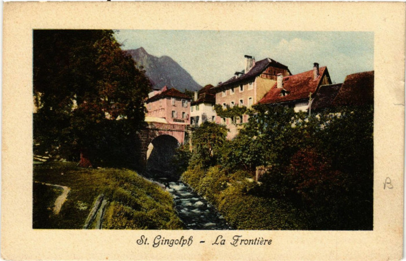 Carte postale ancienne Saint-Gingolph - La Frontiere à Saint-Gingolph
