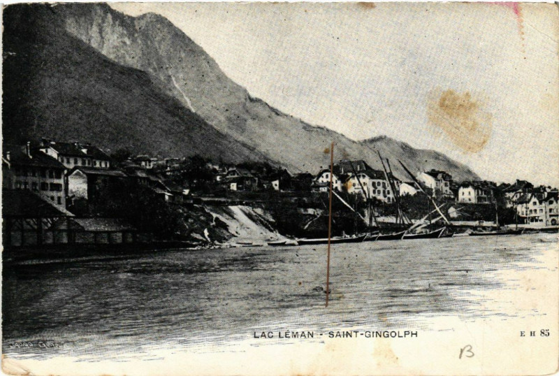 Carte postale ancienne Lac Leman - Saint-Gingolph à Saint-Gingolph