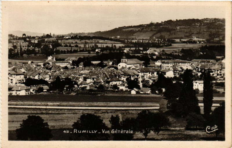 Carte postale ancienne Rumilly - Vue générale à Rumilly