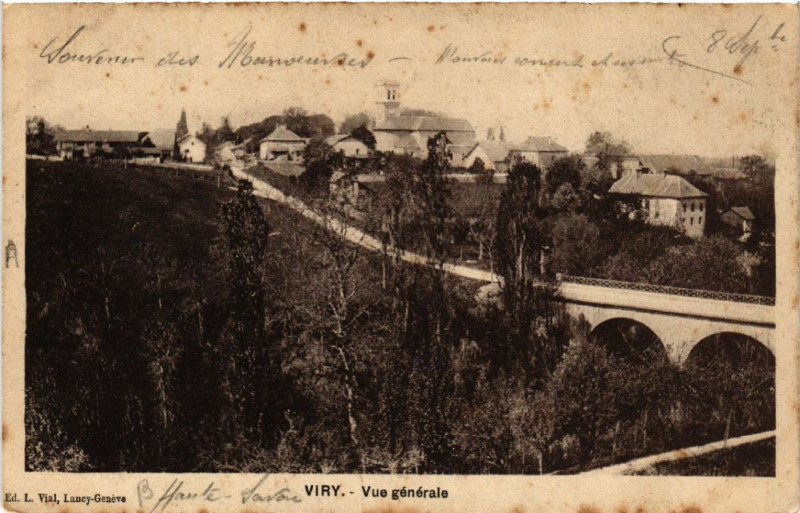 Carte postale ancienne Viry - Vue générale à Viry