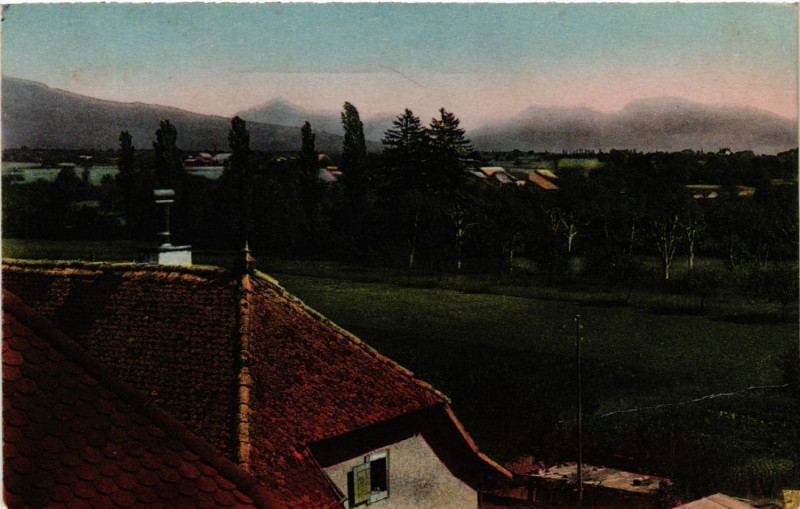 Carte postale ancienne Veigy-Foncenex - Vue sur le Saleve à Veigy-Foncenex