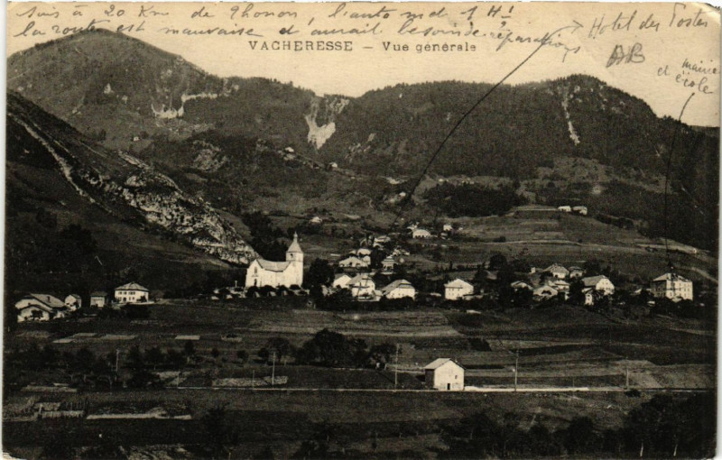 Carte postale ancienne Vacheresse - Vue générale à Vacheresse